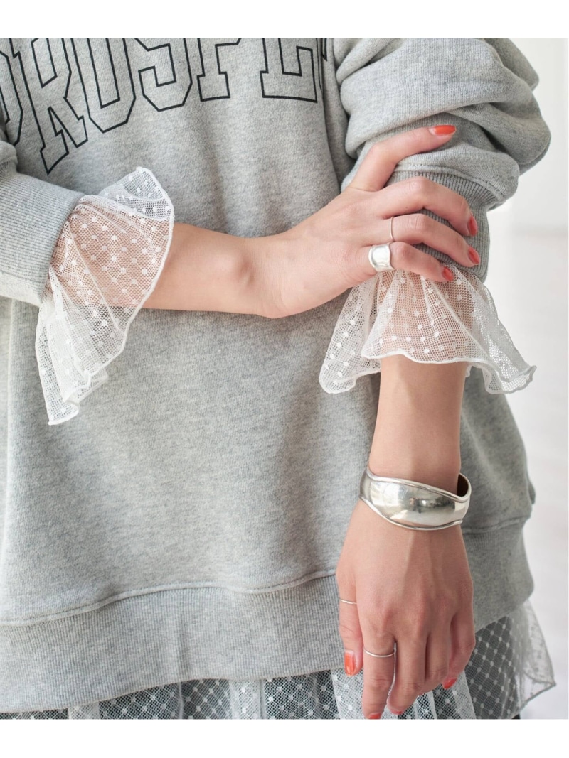 《追加4》チュールドットチュニックプルオーバー Spick \u0026 Span スピックアンドスパン トップス カットソー・Tシャツ ホワイト ブラック【送料無料】[ Fashion]