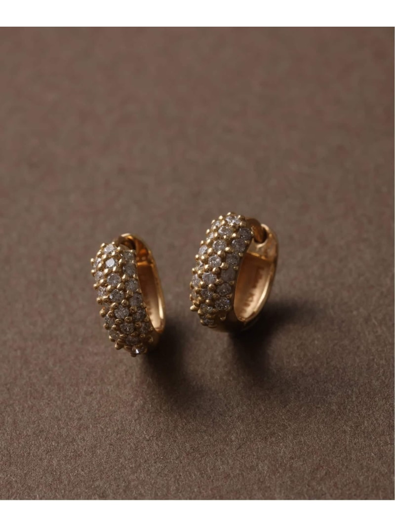 beansパヴェダイヤフープピアス K18(両耳) Lilas スピックアンドスパン アクセサリー・腕時計 ピアス ゴールド【送料無料】[ Fashion]