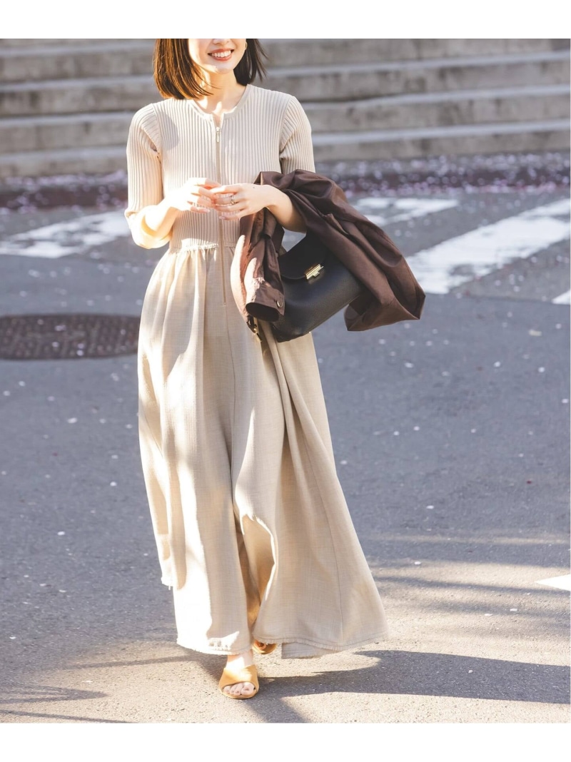 【SALE／30%OFF】《追加・新色》【洗える】フロントジップドッキングワンピース NOBLE ノーブル ワンピース・ドレス ワンピース ブラウン ベージュ【RBA_E】【送料無料】[ Fashion]｜Spick＆Span 19,404円