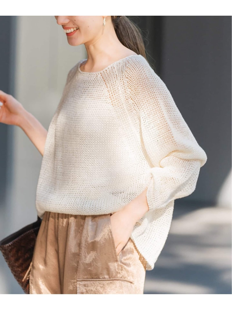 ≪追加≫LINEN CORD ニット 2 FRAMeWORK フレームワーク トップス ニット イエロー ピンク ブラウン ホワイト【送料無料】[ Fashion]