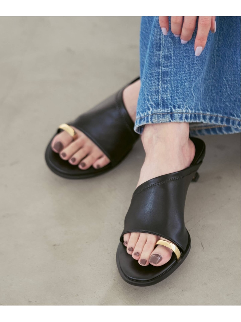 《追加予約》LE VERNIS/ルベル二 Toe ring sandals NOBLE ノーブル シューズ・靴 サンダル ブラック【先行予約】*【送料無料】[ Fashion]