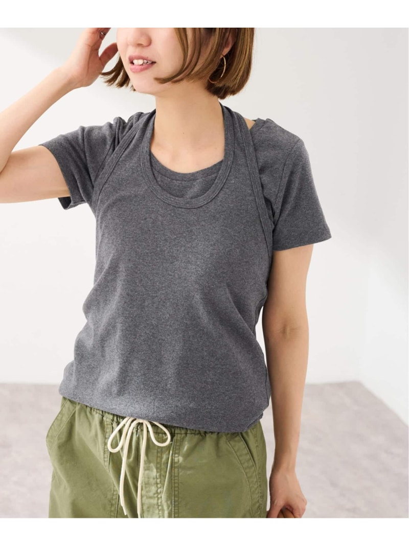 レイヤードアンサンブル FRAMeWORK フレームワーク トップス カットソー・Tシャツ ベージュ グレー ピンク【送料無料】[ Fashion]
