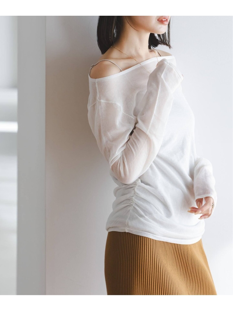 【SALE／30%OFF】【洗える】オフショルドレープニット NOBLE ノーブル トップス ニット ホワイト ブラック【RBA_E】【送料無料】[ Fashion]｜Spick＆Span