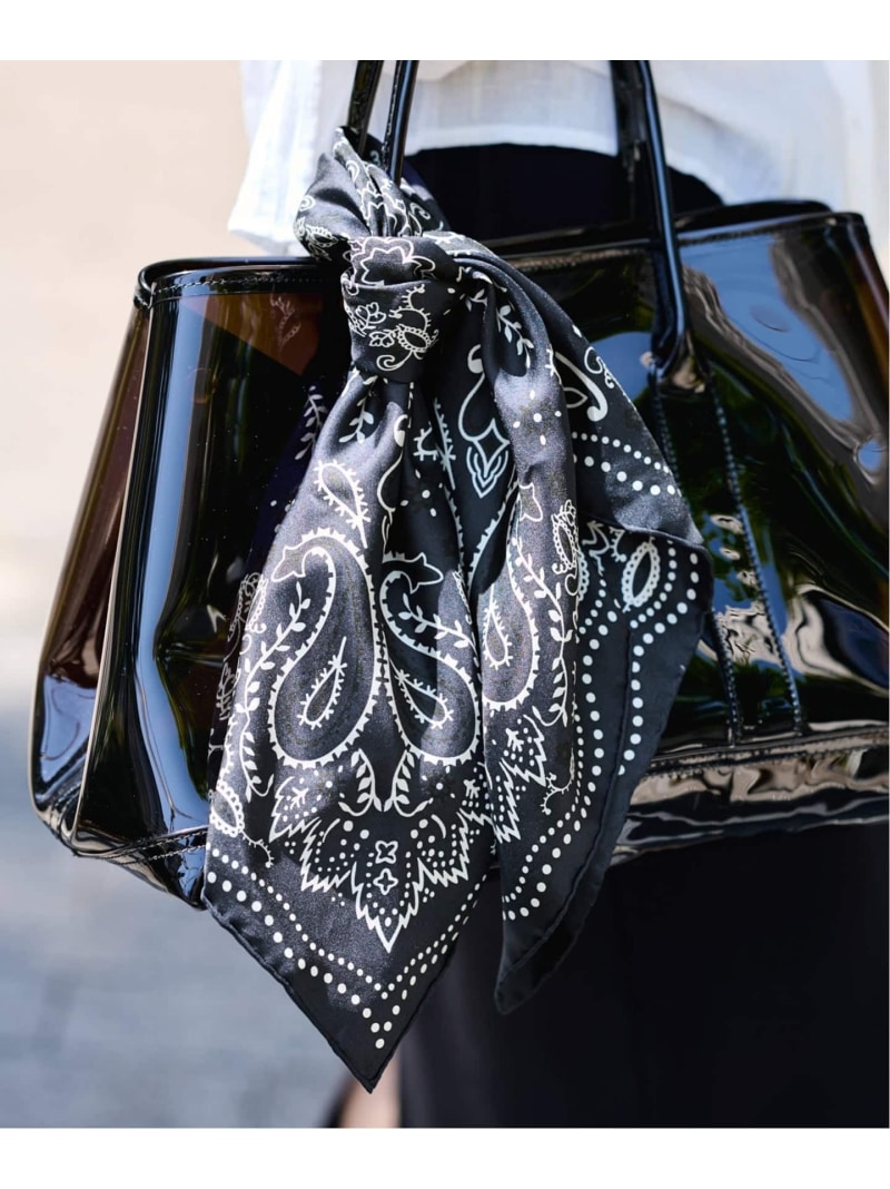 manipuri/マニプリ シルク65 KALEIDO BANDANA(ネイビー) FRAMeWORK フレームワーク ファッション雑貨 スカーフ・バンダナ ネイビー【送料無料】[ Fashion]