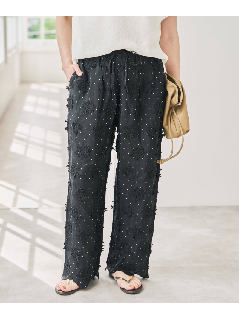 《予約》crinkle crinkle crinkle dot 3D rayon shuntang easy pants Spick & Span スピックアンドスパン パンツ その他のパンツ ブラック【先行予約】*【送料無料】[ Fashion]