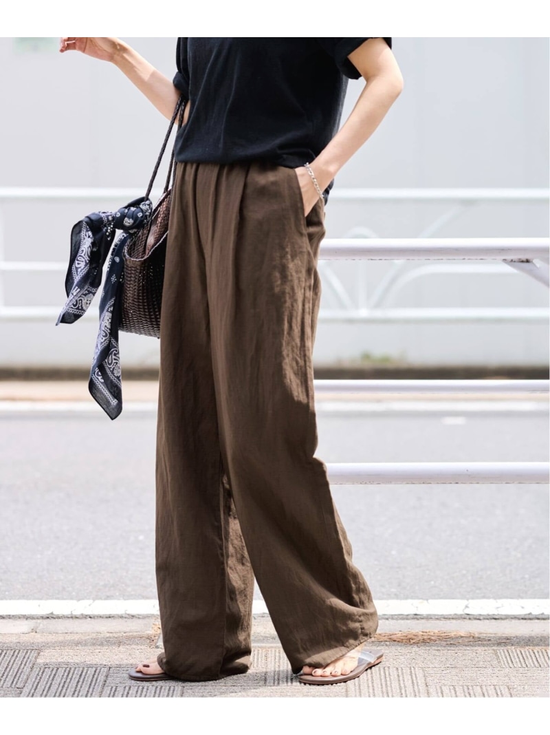 ≪予約≫リネンレーヨンイージーパンツ FRAMeWORK フレームワーク パンツ スラックス・ドレスパンツ ベージュ ブラック ブラウン【先行予約】*【送料無料】[ Fashion]