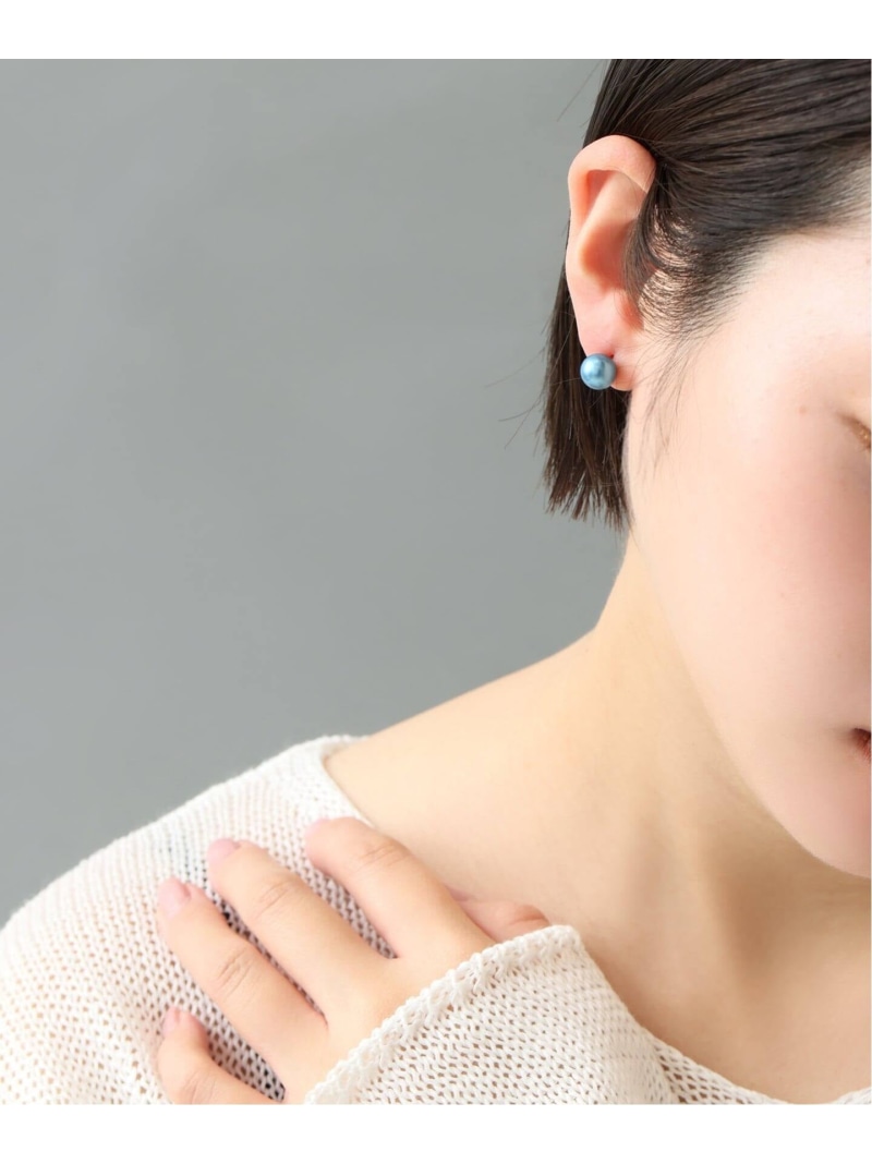 8mmインディゴパール1粒ピアス K10(両耳) Lilas スピックアンドスパン アクセサリー・腕時計 ピアス ネイビー【送料無料】[ Fashion]｜Spick＆Span