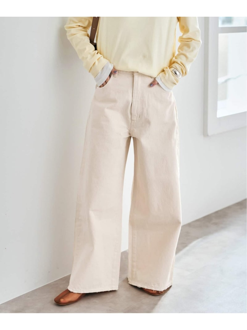 5 1/2 HIGH-WIDELEG DENIM Spick & Span スピックアンドスパン パンツ ジーンズ・デニムパンツ ベージュ【送料無料】[ Fashion]
