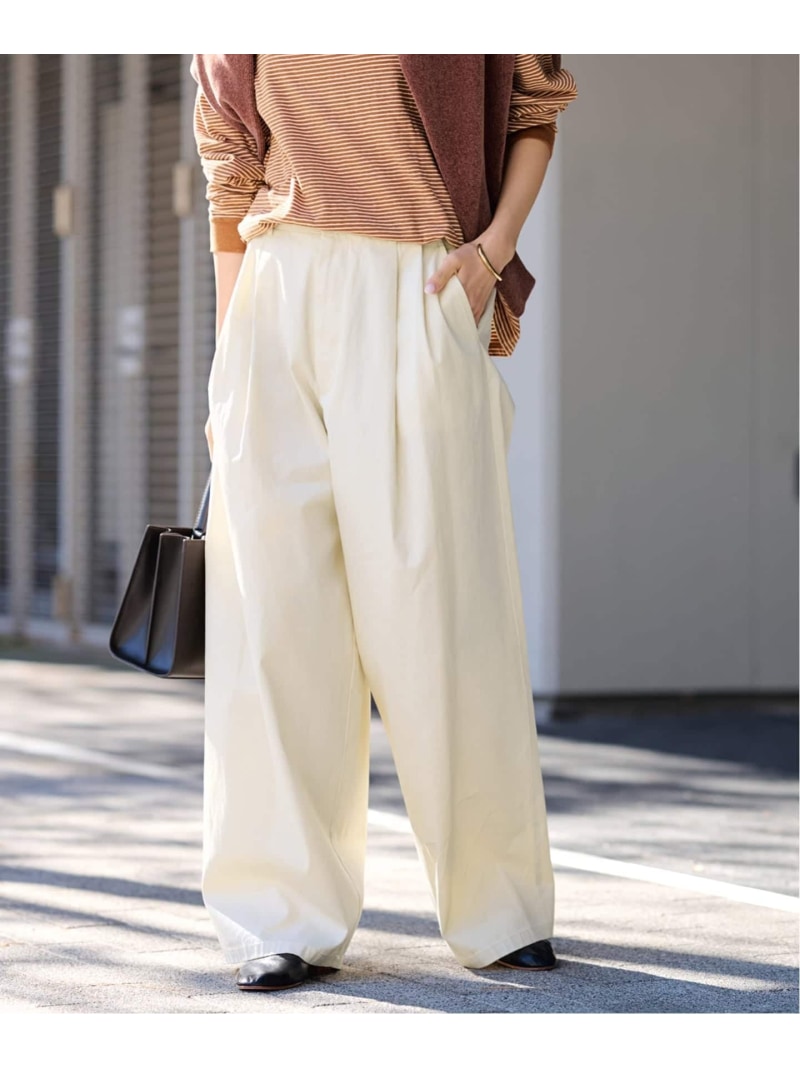 ワイドチノパンツ FRAMeWORK ひな形細工物 ズボン下 チノズボン下 ベージュ【貨物輸送無料】[ Fashion]