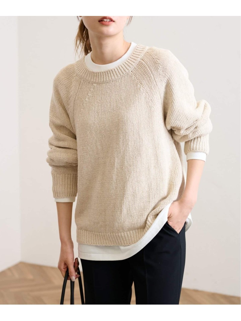 SALE／30%OFF】リネンコットンラグランニット FRAMeWORK