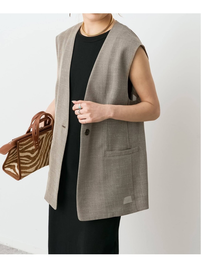 《予約》ドライメッシュツイードベスト Spick & Span スピックアンドスパン トップス ベスト・ジレ ベージュ ネイビー【先行予約】*【送料無料】[ Fashion]