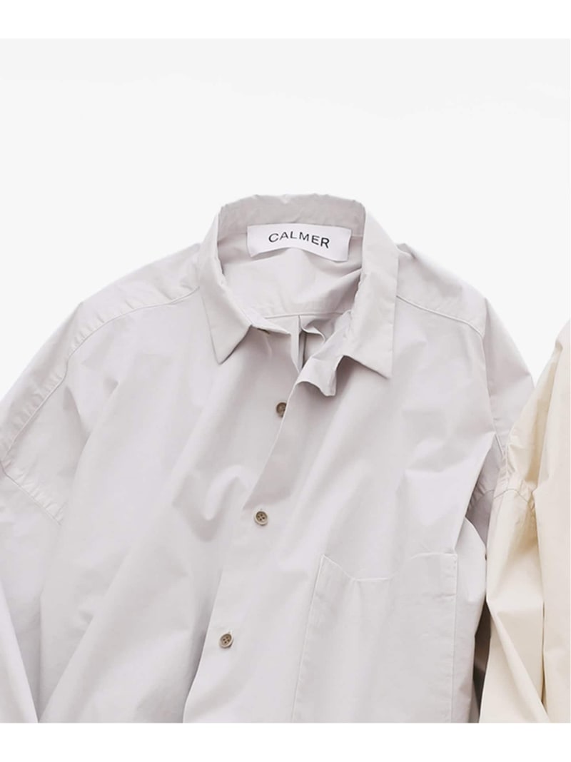 NATURAL DYE BIG SH / ナチュラルダイビッグシャツ CALMER スピックアンドスパン トップス シャツ・ブラウス グレー ベージュ【送料無料】[ Fashion]