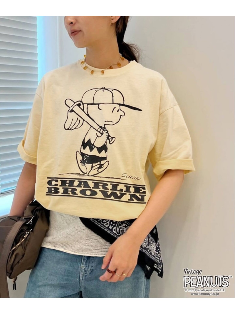JOHNBULL/ジョンブル PEANUTS CHARLIE BROWN TEE FRAMeWORK フレームワーク トップス カットソー・Tシャツ イエロー【送料無料】[ Fashion]｜Spick＆Span