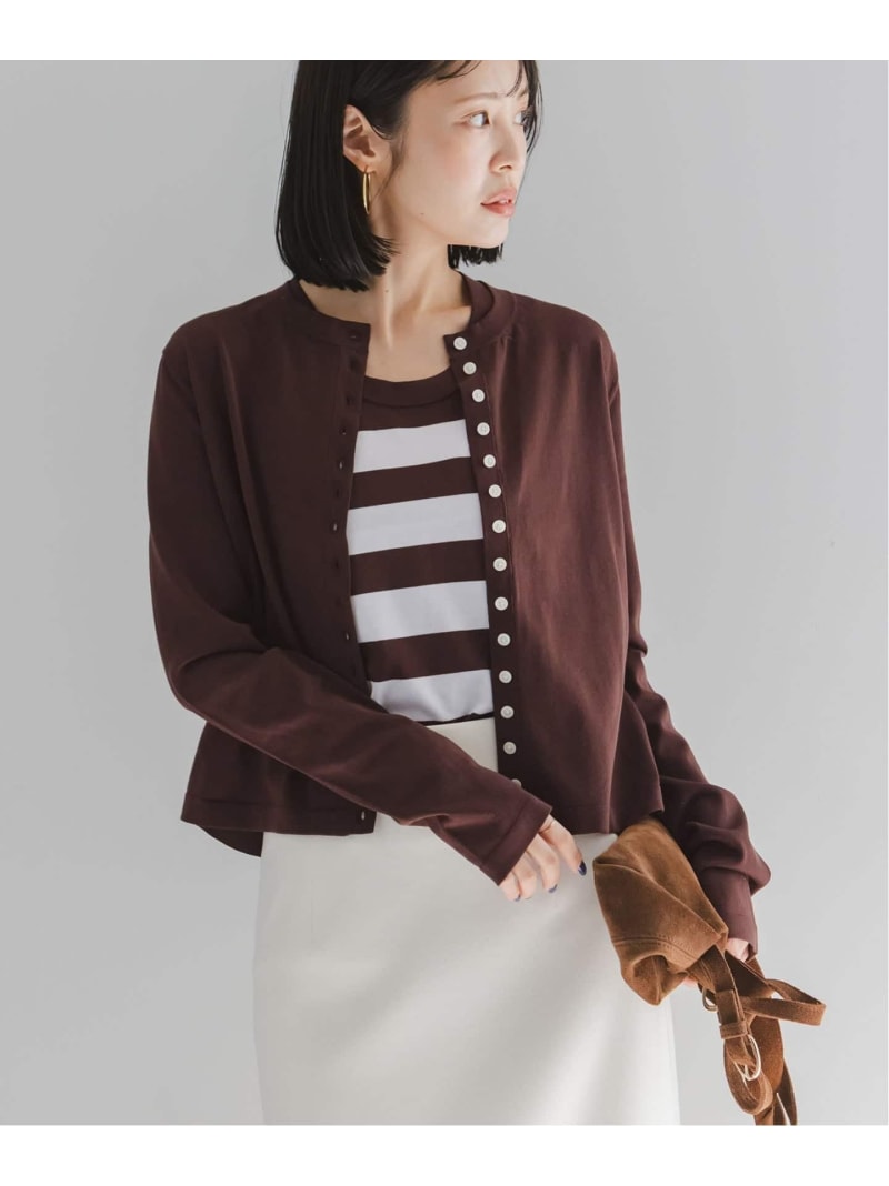 【SALE／30%OFF】【洗える】18G CO/PL クルーカーディガン NOBLE ノーブル トップス カーディガン ブラウン ブラック ブルー【RBA_E】【送料無料】[ Fashion]｜Spick＆Span