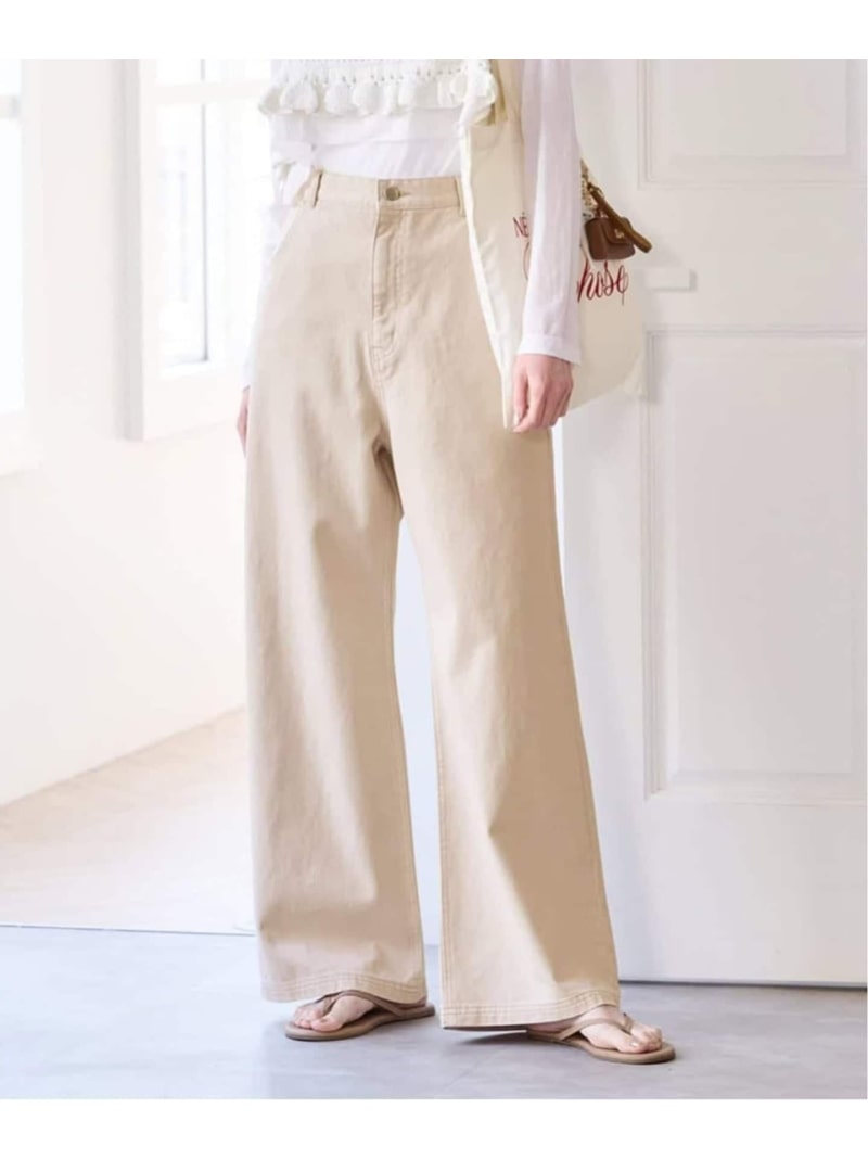 《予約》カラールーズデニム U by SPICK&SPAN ユーバイスピックアンドスパン パンツ ジーンズ・デニムパンツ ベージュ【先行予約】*【送料無料】[ Fashion]