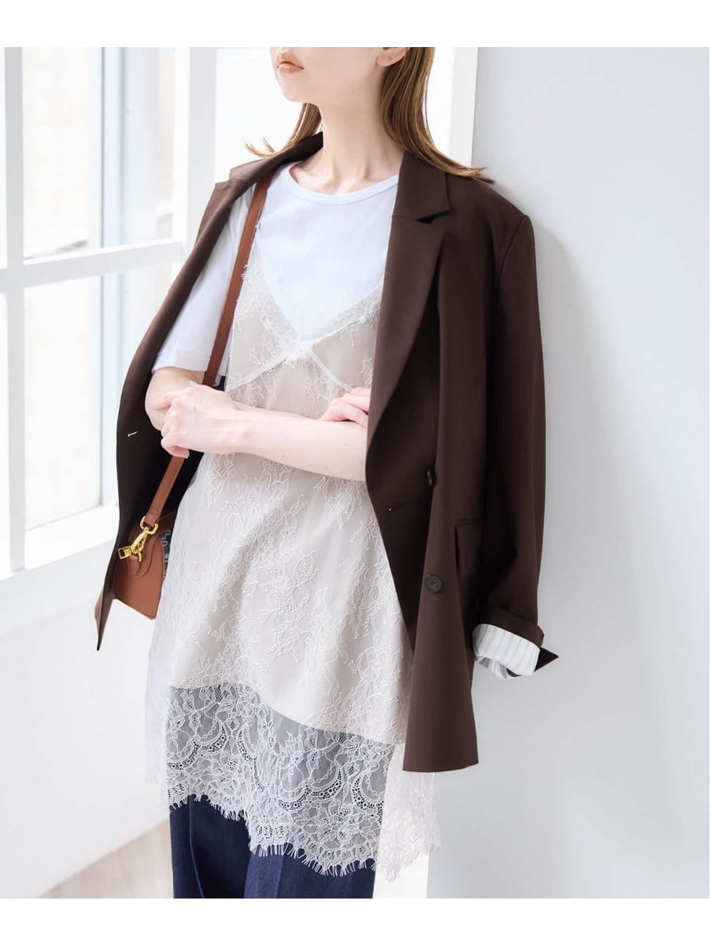 《取っておく》リバーシブルレースキャミソール U by SPICK\u0026SPAN ユーバイスピックアンドスパン トップス キャミソール 薄墨色 ベージュ【先んずる取っておく】*【貨物輸送無料】[ Fashion]