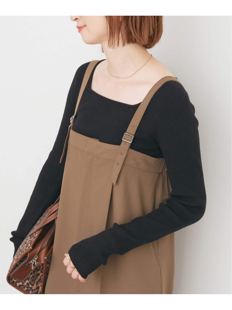 スピックアンドスパン　furknit クループルオーバー　ブラウン　ニット スピックアンドスパン furknit クループルオーバー ブラウン ニット