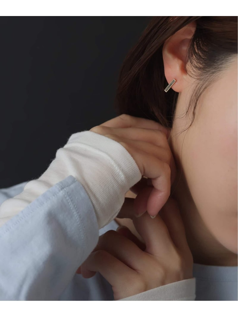 ボックスブラックダイヤ12mmバーピアス K10(両耳) Lilas スピックアンドスパン アクセサリー・腕時計 ピアス ゴールド【送料無料】[ Fashion]｜Spick＆Span