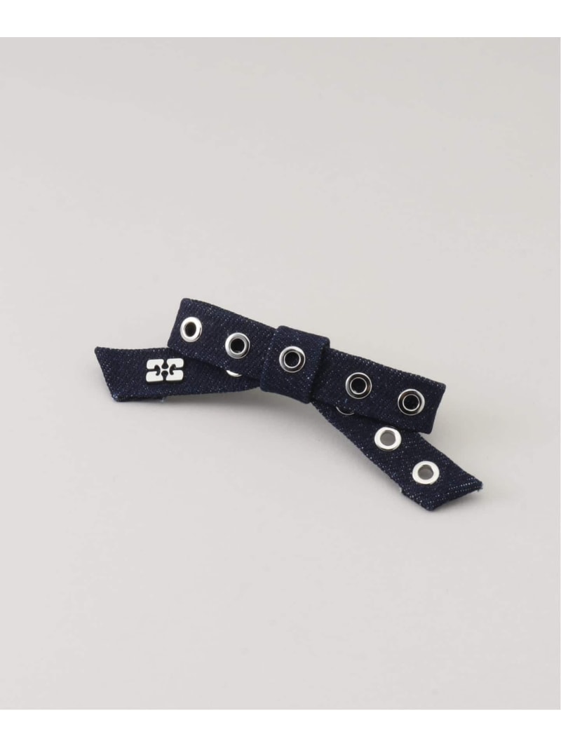 GANNI / ガニー Eyelet Bow Battrtte Denim U by SPICK&SPAN ユーバイスピックアンドスパン ヘアアクセサリー その他のヘアアクセサリー ネイビー【送料無料】[ Fashion]