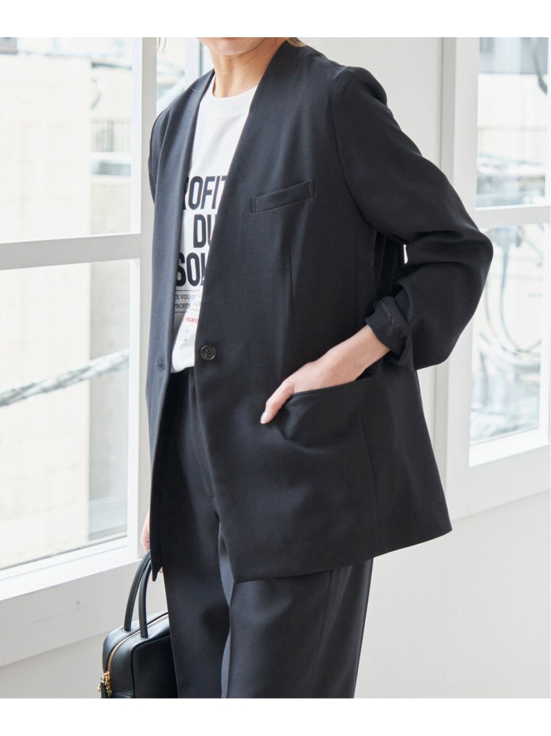 spick&span レーヨン リネン ジャケット ベージュ 38 新品）spick&span レーヨン リネン ジャケット ベージュ 38