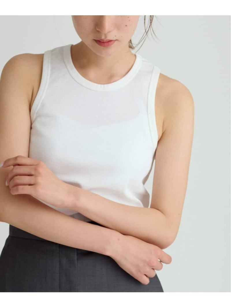 《追加》コンパクトハニカムタンク2 CALMER スピックアンドスパン トップス ノースリーブ・タンクトップ ホワイト グレー【送料無料】[ Fashion]