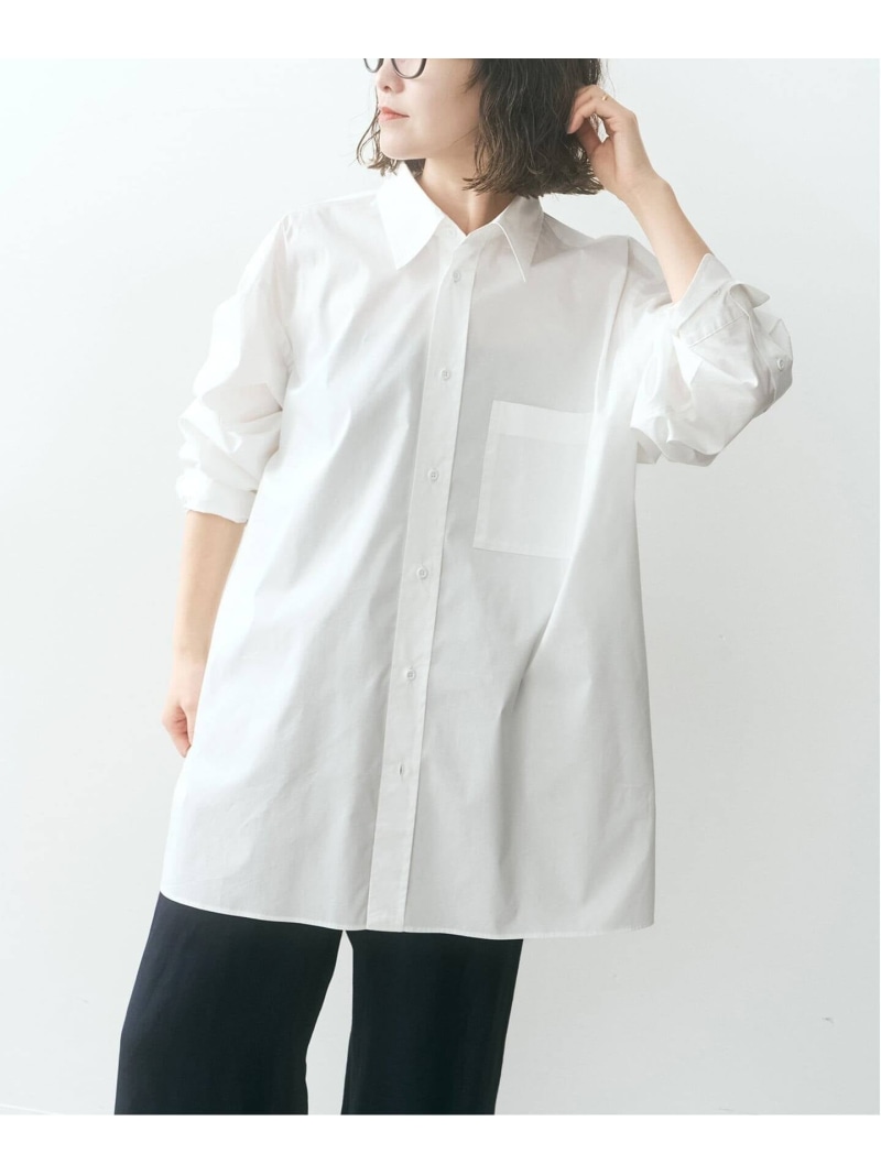《予約》SHEN TANAKA*S チュニックシャツ Spick & Span スピックアンドスパン トップス シャツ・ブラウス ホワイト ブルー【先行予約】*【送料無料】[ Fashion]