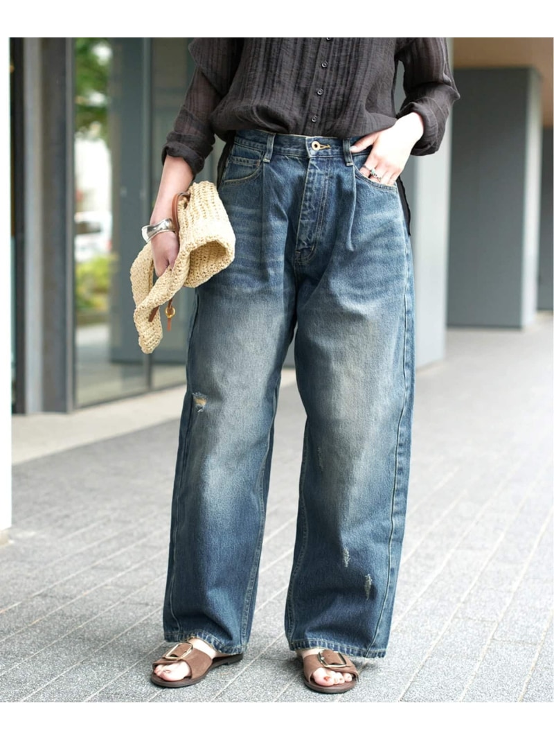 《WEB押さえる大きさ有り / 加えること》5 1/2 TUCKBARREL DENIM Spick \u0026 Span スピックアンドスパン ズボン下 デニム・ジーンズズボン下 青み【貨物輸送無料】[ Fashion]