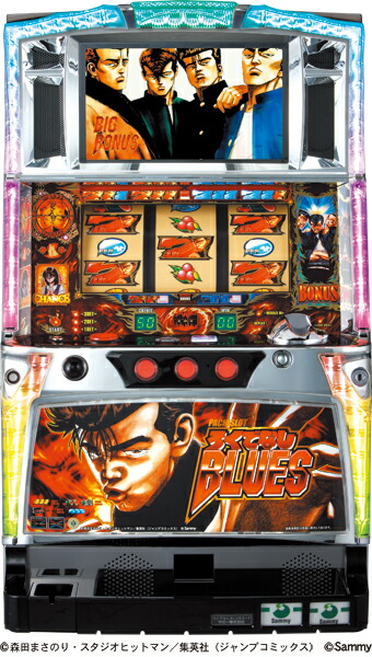 <BR>《家庭用パチスロ》パチスロ ろくでなしBLUES ろくでなしブルース★サミー★ コイン不要機付き！ スロット 5号機 実機 <BR> ●