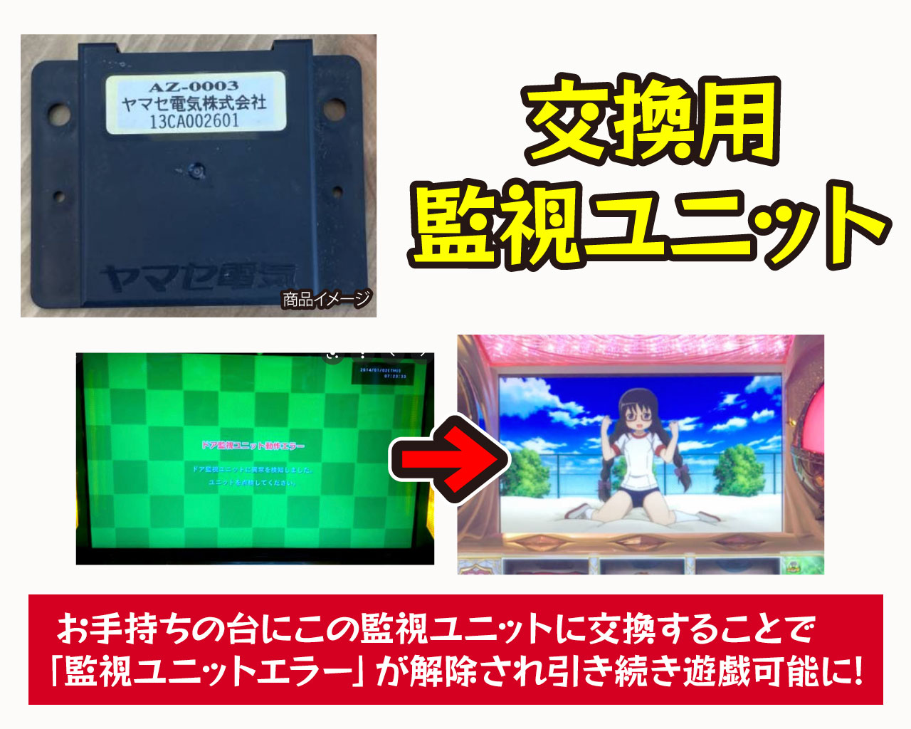 【パチスロ部品】監視ユニット★ヤマセ電気 AZ-0003★ ミリオンゴッド-神々の凱旋- アナザーゴッドハーデス バジリスク絆 まどマギ 用 中古  部品 動作品 パチスロ スロット 実機用