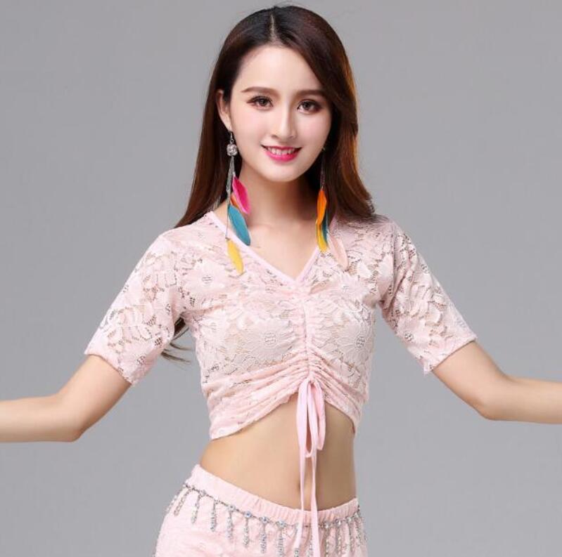 市場 春夏人気 トップス アラビア衣装 社交ダンス セクシー ベリーダンス レース ステージ衣装練習用 レディース リボン ヨガウェア