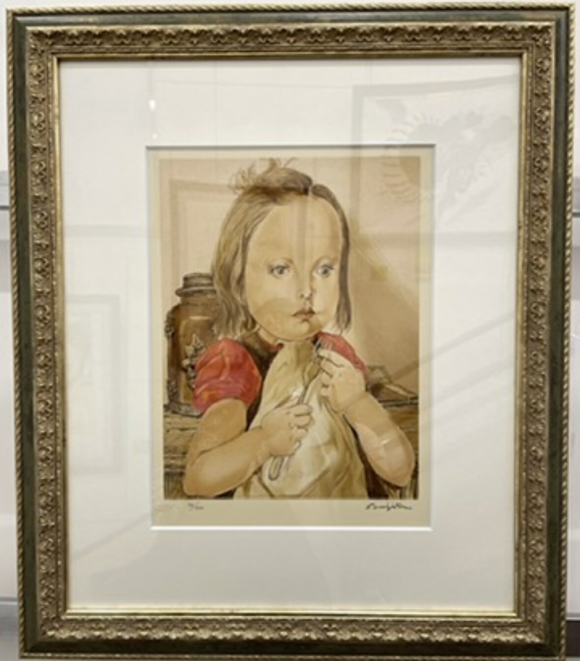 楽天市場】藤田嗣治 「 フォークを持つ少女 」 シルクスクリーン 版画