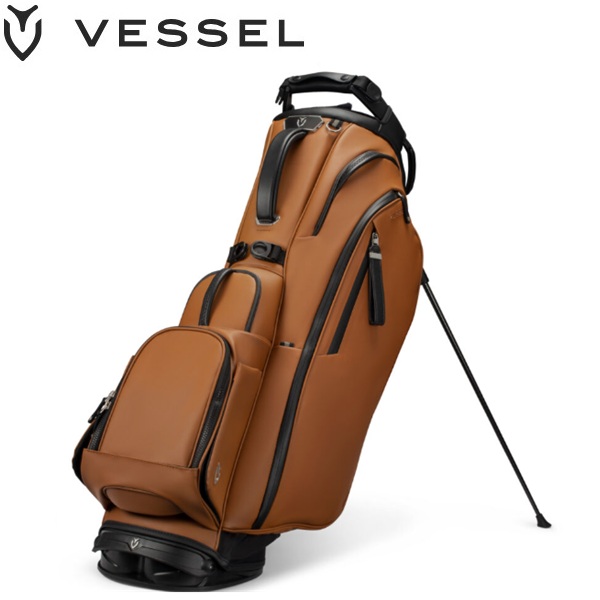 ベゼル ゴルフ スタンド キャディバッグ プロ スタンドバッグ Player 5.0 Pro Stand Bag Heritage Brown VESSEL｜SPIRAL GOLF 店