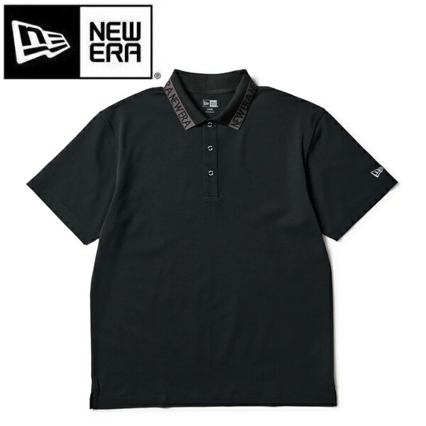 ニューエラ ゴルフ 半袖 ポロシャツ 鹿の子 Collar Logo ブラック NEW ERA (14859945) 2026年春夏モデル
