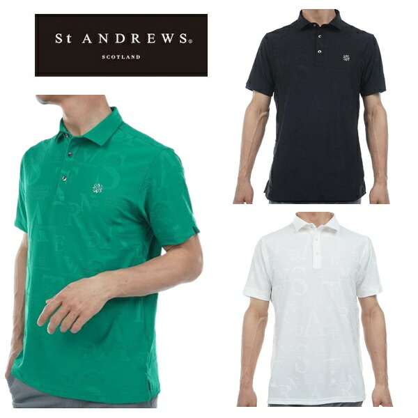 仙 アンドリュース ゴルフ メンズ 伸ばすこと 概念作用柄 半袖スポーツシャツ  St ANDREWS Golf  042-5160351 2025年春夏青写真