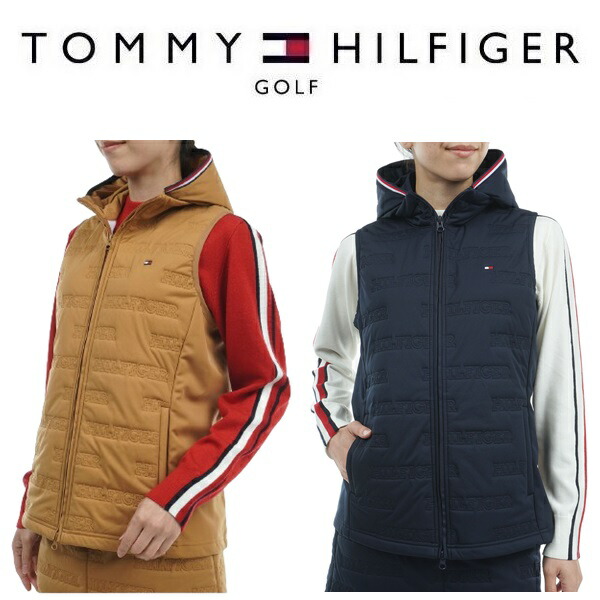 トミーヒルフィガー ゴルフ レディース ベスト ロゴ キルトパテッド ベスト TOMMY HILFIGER GOLF THLA473 2024年秋冬モデル