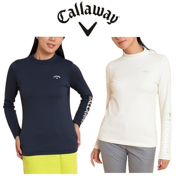 キャロウェイ ゴルフ レディース シャツ メタリックロゴ 長袖モックネックシャツ Callaway Golf C24233204