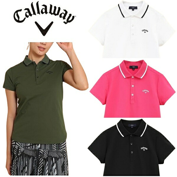 キャロウェイ ゴルフ レディース シャツ バックプリント半袖ポロシャツ Callaway Golf C24234200