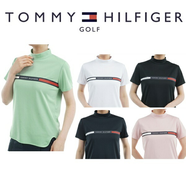 トミーヒルフィガー ゴルフレディース ラインロゴ 半袖モックネックシャツ TOMMY HILFIGER THLA532 2025年春夏モデル