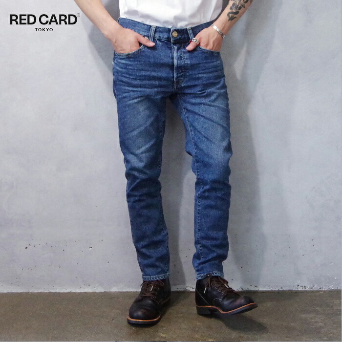 RED CARD (レッドカード) Rhythm + Slim Tapered Ankle (12M86801cmd) メンズ ボトムス パンツ デニム リズムプラス リニューアル アンクル丈 綿混 スッキリ 美脚 ストレッチ 大人デニム