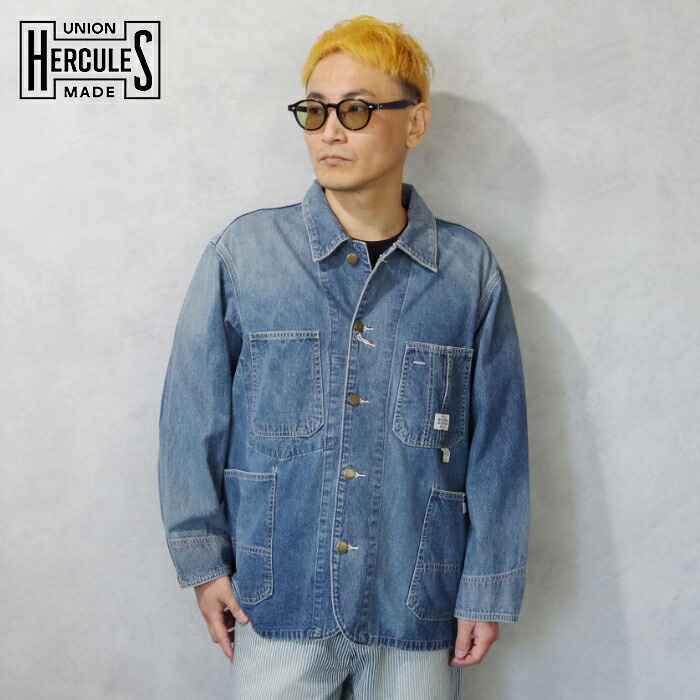 【☆】UNION HERCULES MADE (ユニオン ヘラクレス メイド) CHORE JKT (HE251L01-116) メンズ トップス アウター ジャケット デニム チョアジャケット カバーオール ジョンブル｜CHIKUMA Online store