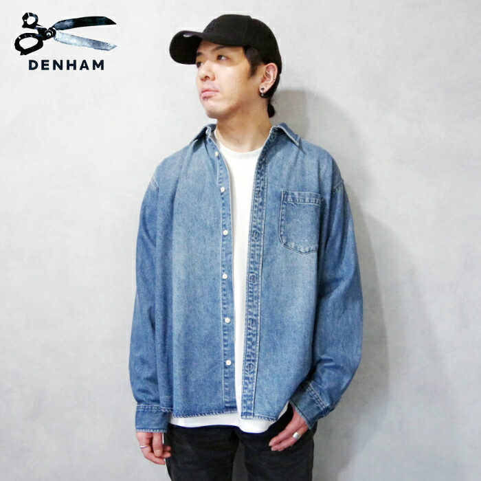 DENHAMデンハム ダークブルー 長袖デニムシャツ　XLサイズ DENHAMデンハム ダークブルー 長袖デニムシャツ XLサイズ DENHAM