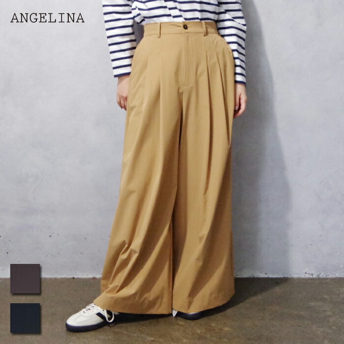 ANGELINA(アンジェリーナ) 2タックバギーパンツ (261539978P/26153-9978P) レディース ボトムス オールシーズン 薄手 スタイルアップ 体型カバー ハンサム かっこいい 12,540円