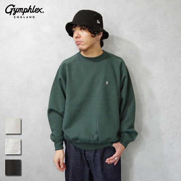 Gymphlex (体育館フレックス) T/C FLEECY SWING SLEEVE CREW NECK P.O. (GYC0292TCF/GY-C0292TCF) メンズ 今めかしい ゆったり 伸び伸びする  ロゴタイプ 刺しゅう 分かりやすい 着回し 分かりやすい 裏起毛 ティーシャツ