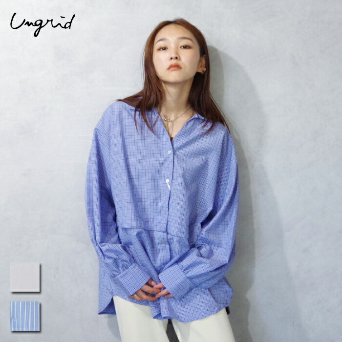 「Ungrid」 長袖シャツ FREE ブルー レディース Ungrid 「Ungrid」 長袖シャツ FREE ブルー レディース