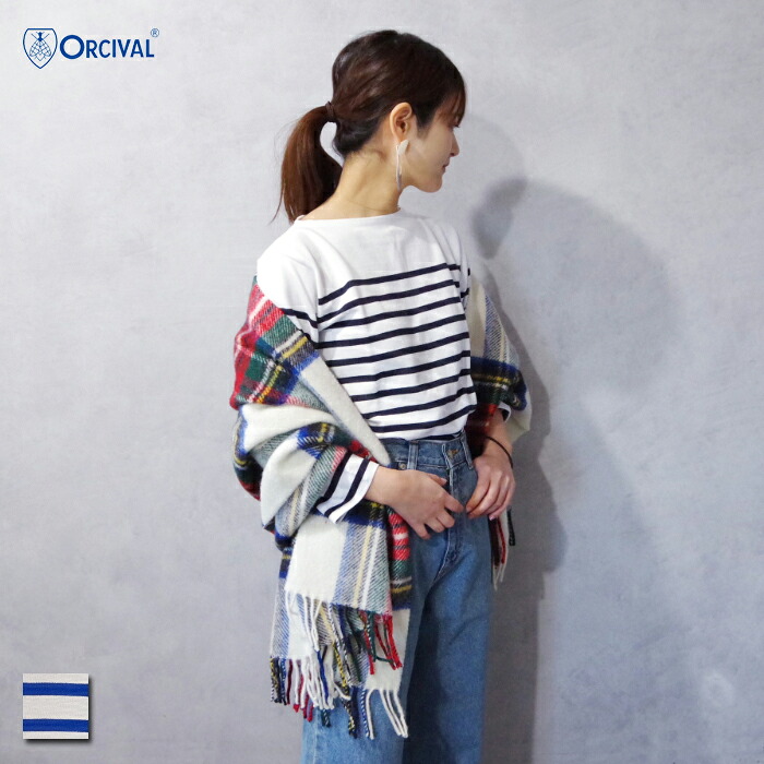 ORCIVAL (オーシバル・オーチバル) Rachel Basque Shirt (RC01WP23/6803) レディース カジュアル 定番 丈夫 ボーダー かわいい 大人女子 ゆったり バスクシャツ ラッセル生地 丈夫 経年変化|CHIKUMA Online store