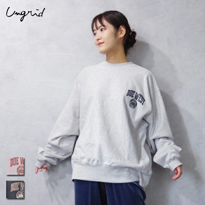 Ungrid (アングリッド) ビッグシルエットロゴスウェット (112552742801/1125527428) レディース トップス 定番 毎年人気 公式完売カラー 追加生産 ピンク ライトグレー チャコール ゆったりロゴプリント