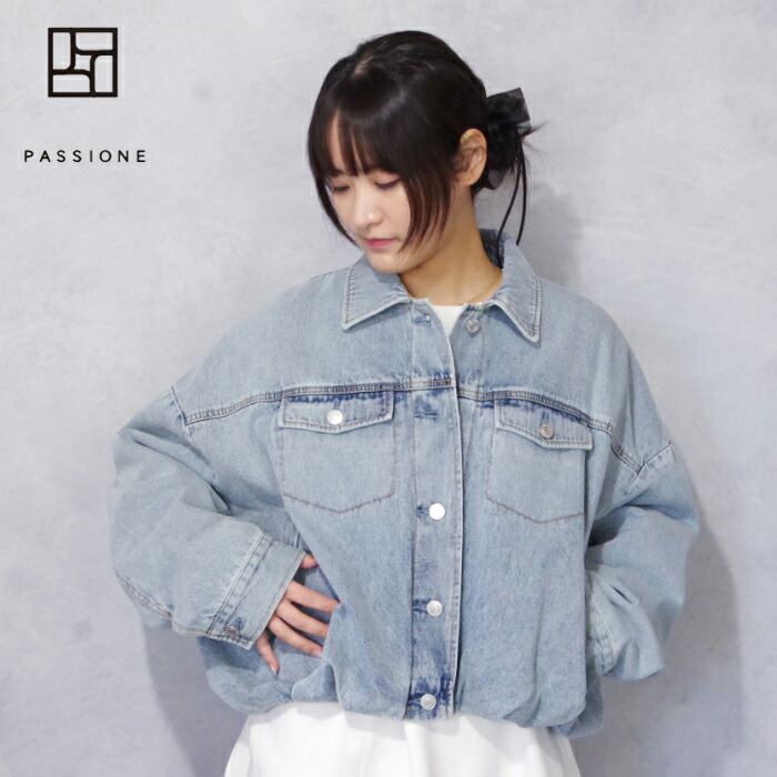 【SL20％OFF】PASSIONE (パシオーネ) 軽気球 ジーンズ上衣  (616414/16414) レディース トップス アウター Gジャン 影ぼうし 短丈 愛くるしい 主人公 裏地付き添い人  心地よい オシャレ