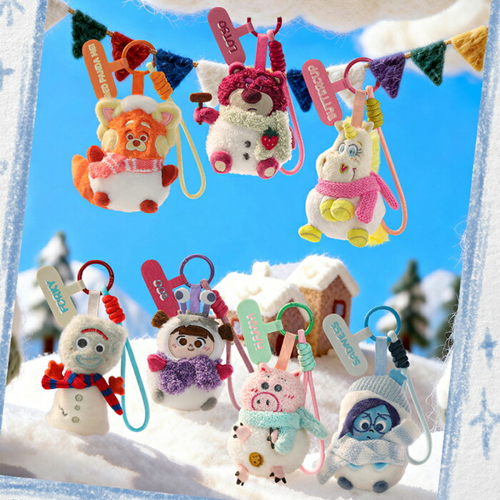 ディズニー ピクサー 冬の雪小屋 ぬいぐるみ スマホストラップ 6種 6個入り BOX セット 52TOYS PIXAR|SPJstore店