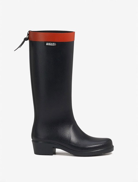 AIGLE レインブーツ/乗馬ブーツ AIGLE 長靴 レインブーツ 乗馬風バックル付きレインロングブーツ