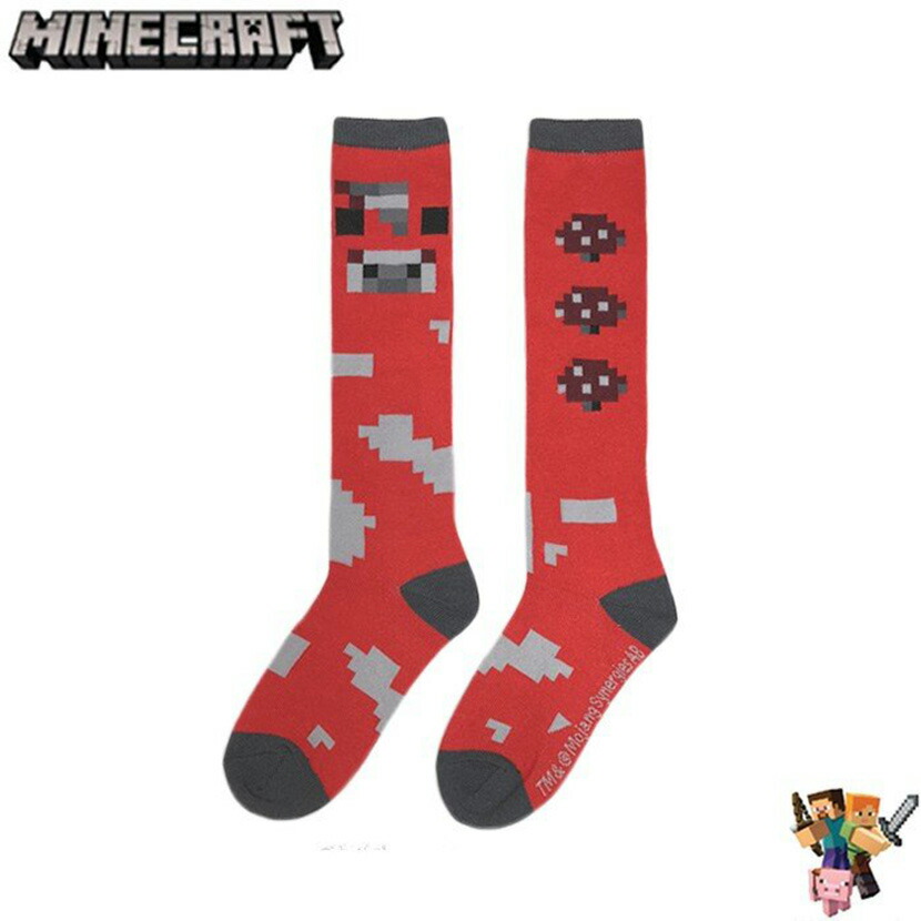 楽天市場 500円クーポン 047 Minecraft マインクラフト グッズ マイクラknee Highs ムーシュルーム キノコ 牛乳 2 Pack 1set 靴下 くつした ゲーム スイッチ Ps4 スノーボード 自転車 スポイチ